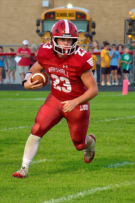 Max Welsh (23) rushed for 122 yards and a TD in the Lions' win over Wesclin