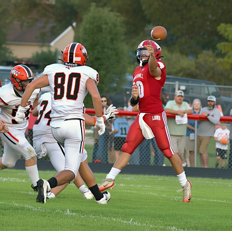 Marshall QB Luke Brodie connected on two fourth-down passes and a 2-point conversion in the Lions' win over Wesclin