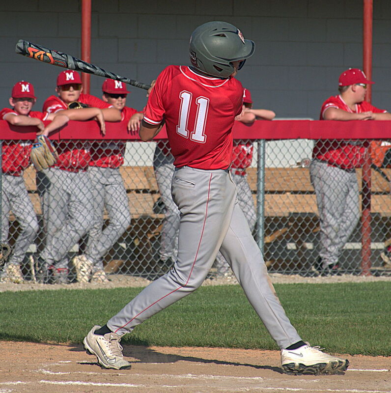 Cooper Bayes swings the bat