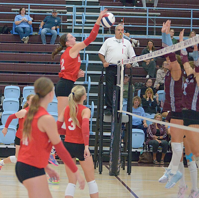 Lilly Ross puts an exclamation point on match point to give the Lions a straight set win over St Joe-Ogden