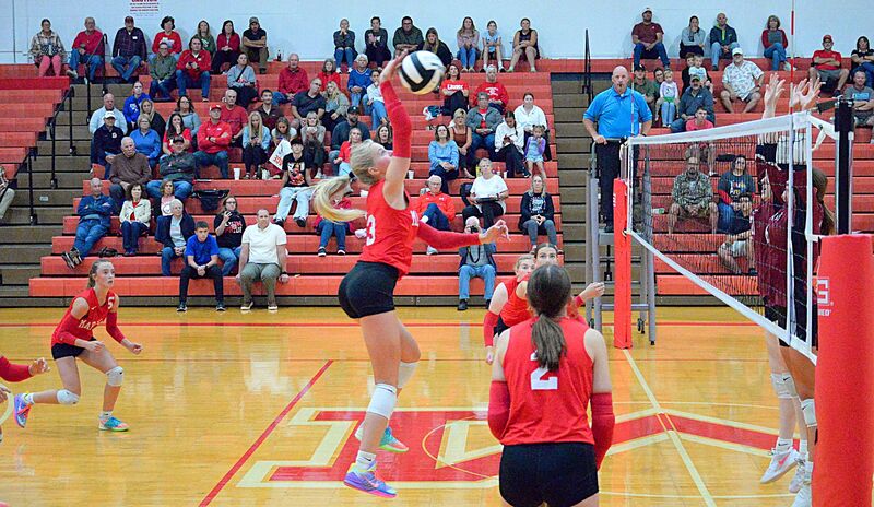 Harper Richardson had a match to remember with 10 kills, 7 aces, 10 digs, and 8 assists against Robinson