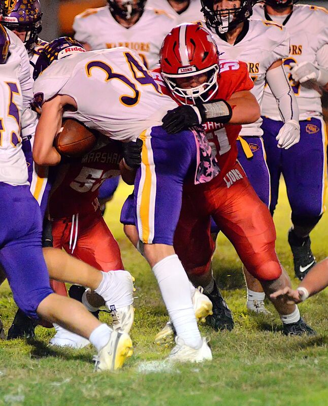 Josef Stafford (51) led Marshall with 11 tackles against Casey-Westfield