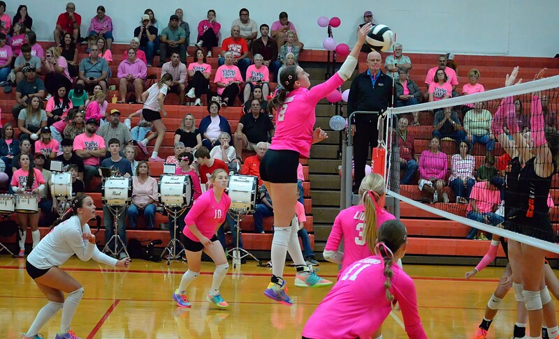 Lilly Ross (2) crushes a kill against Paris