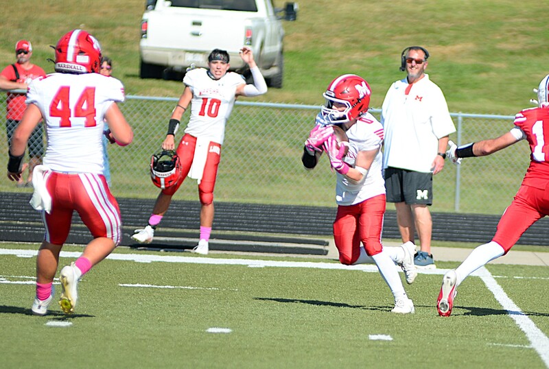 Silas Dean (0) intercepted a Lawrenceville pass and caused two fumbles in the Lions' 60-8 win