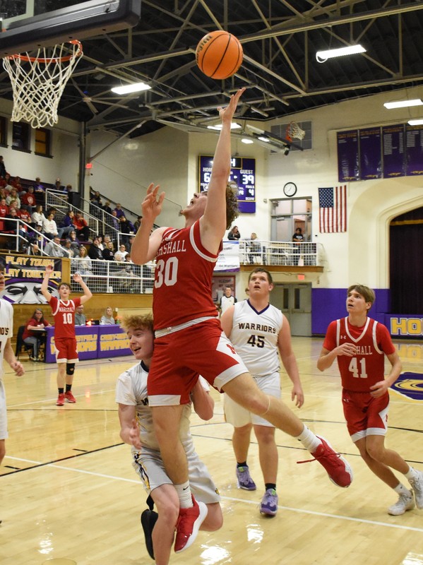 Reed Ramey (30) led the Marshall JV squad with 11 points on Mega Night (1)