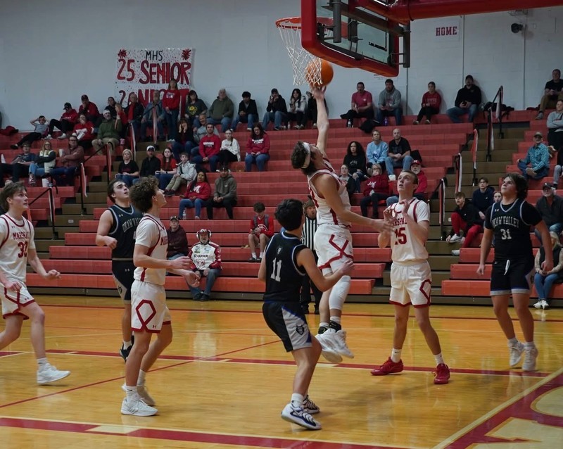 Payton McGuire scored to tie it up at the half after Tommy Sheehy tipped over an offensive rebound 