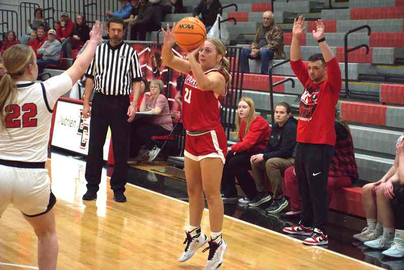 Nya Engledow hit five triples for 15 points in the JV win over Edwards County