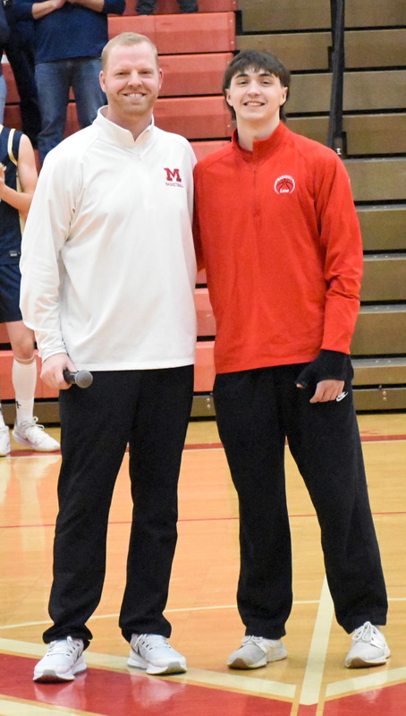Payton McGuire being recognized before the Teutopolis game