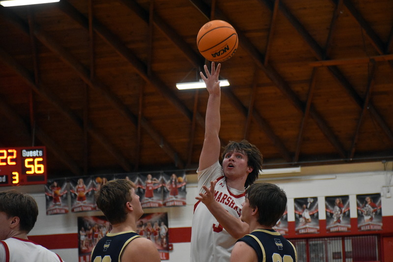 Liam Keim drops in a shot against Teutopolis