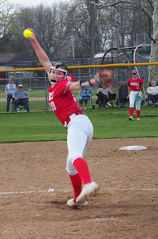 Kyla Gustafson struck out 13 Robinson batters while not allowing a run in Marshall's 2-0 win
