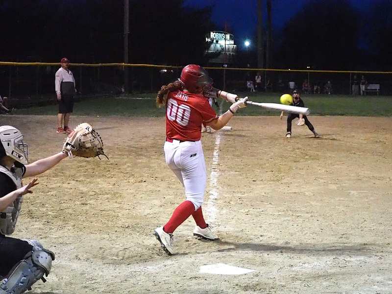 McKenzie Davis brought home Marshall's first run of the game aganst Robinson with a single to left field