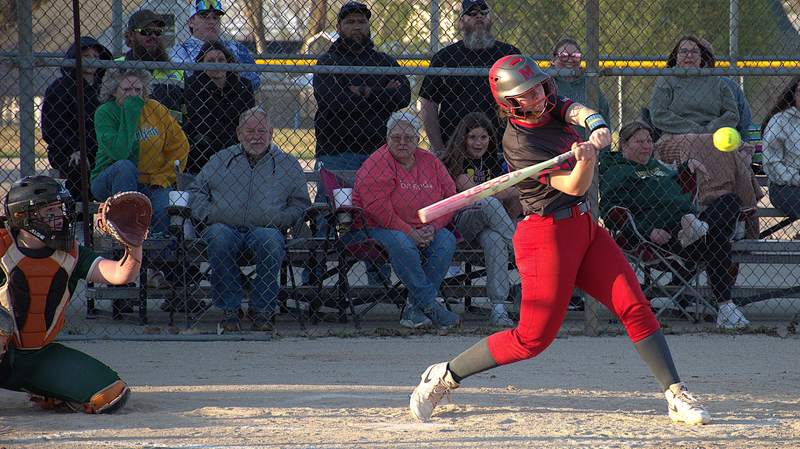 Klaire York rocketed a double to the wall in left field in the top of the 7th which led to Marshall scoring the winning run against Mattoon
