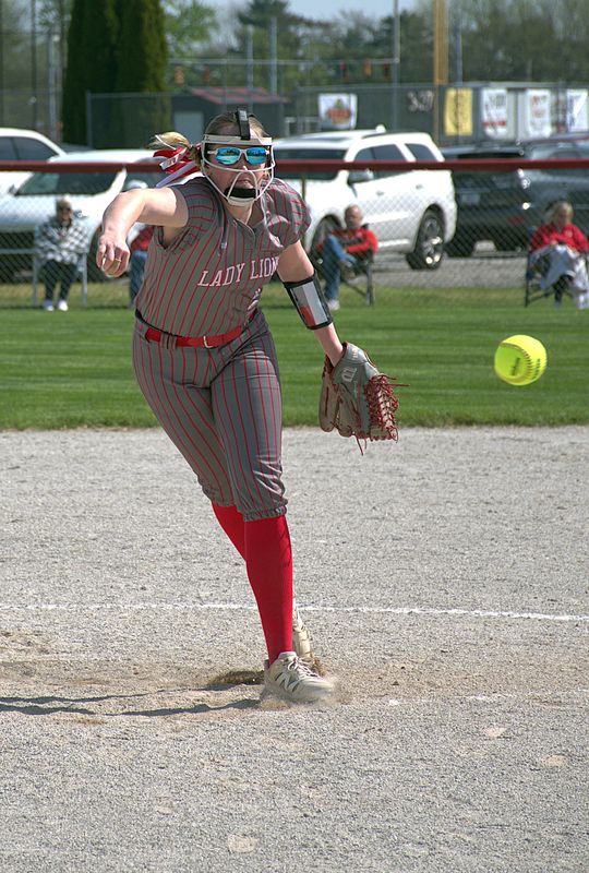 Kyla Gustasfson went the distance against Martinsville (IN), giving up 2 earned runs on 6 hits while striking out 12 in the big win for Marshall at the Lady Braves Bash