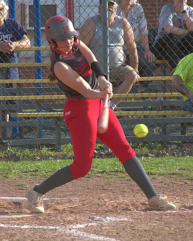 Olivia Strohm made her first start in center field for Marshall against Tri-County