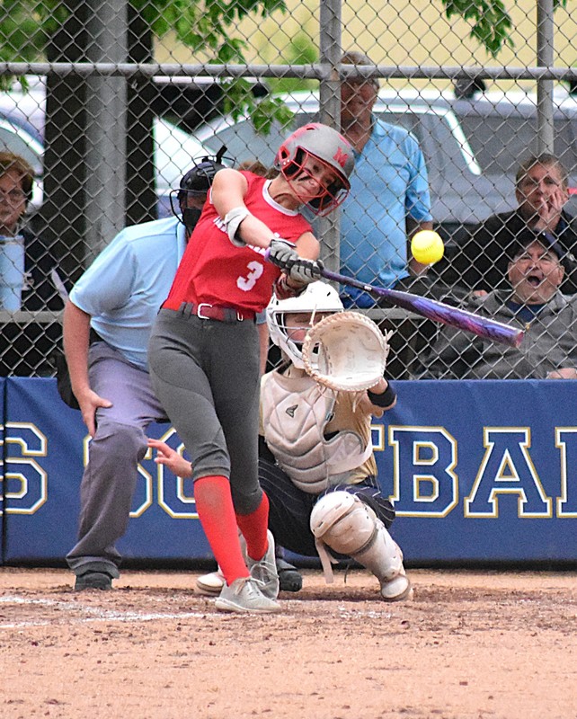 Lauren English went 3 for 4 with 2 triples and a run scored for Marshall against Teutopolis (1)