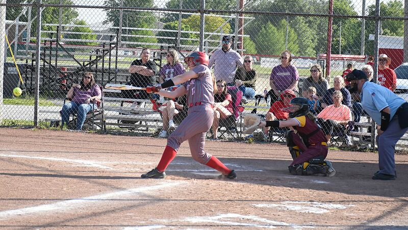 Katelyn McNeely had 2 hits, drove in 3, and scored a run for Marshall on Senior Day versus Dieterich