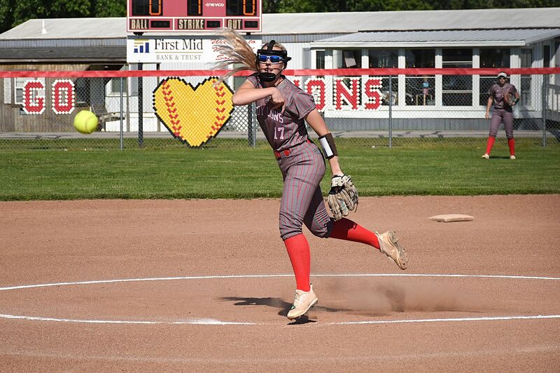 Avery Cornwell uncorks a fastball against Dieterich on Senior Day