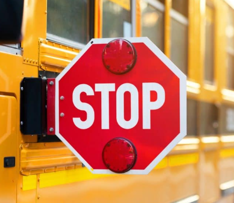 Picture of school bus stop sign