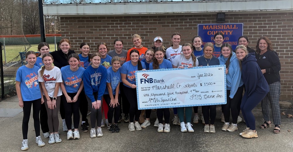 FNB Check presentation with MCHS softball team
