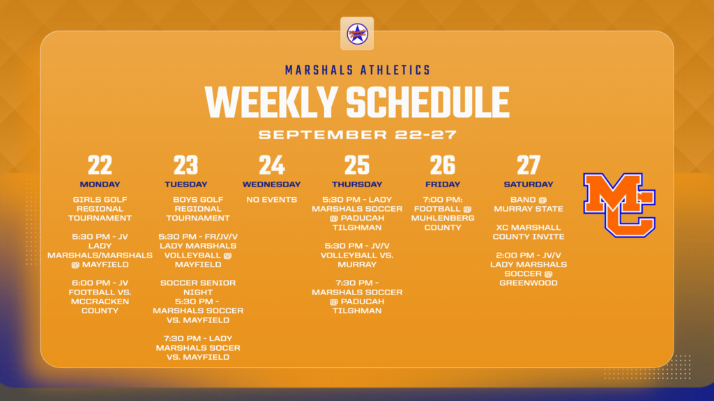 updated weekly schedule