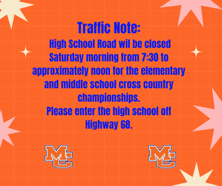 Graphic with high school road closure Saturday