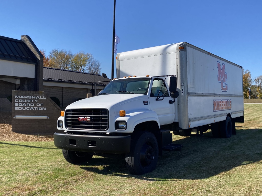 Picture of the Stuff the Truck truck outside Board of Education