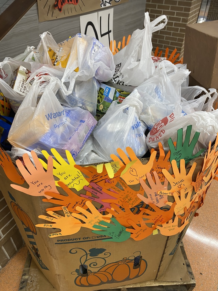 Picture of donated food in a bin