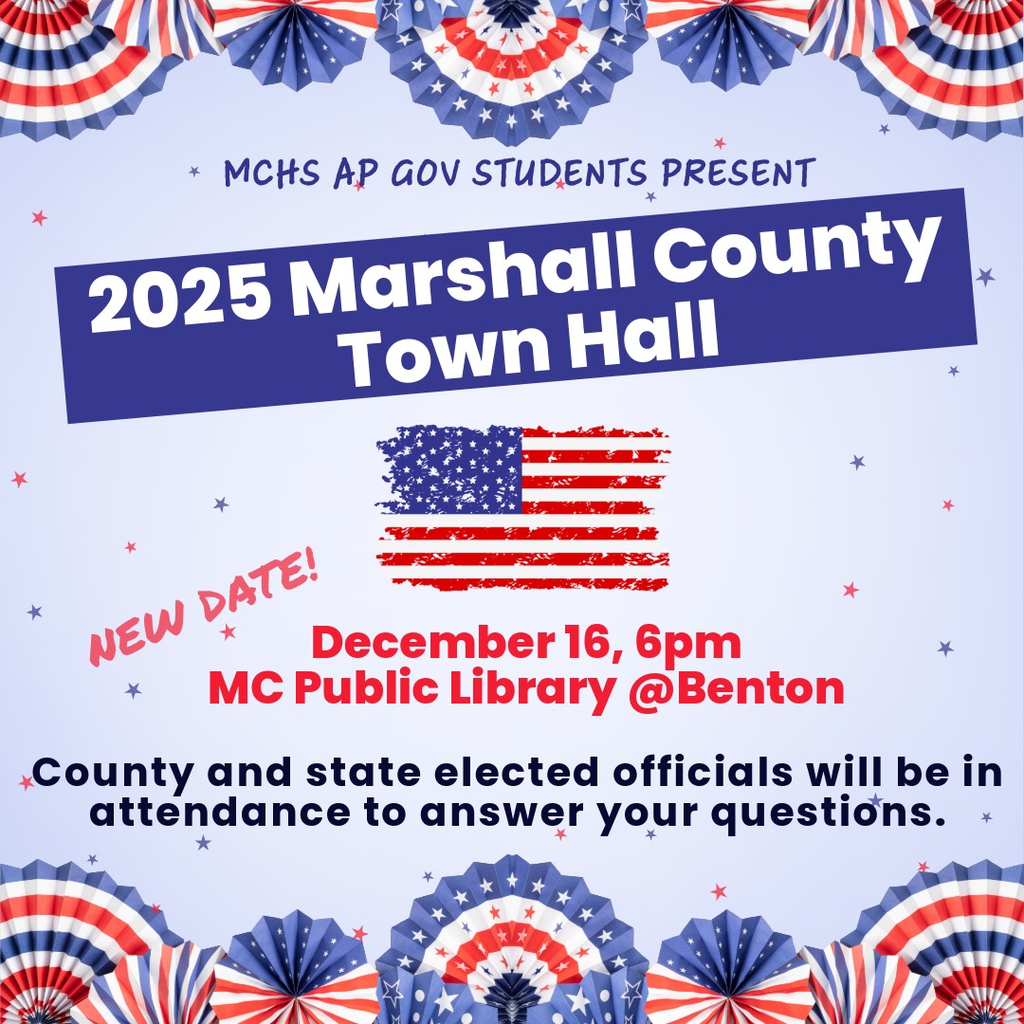 Graphic showing new date for MC Town Hall