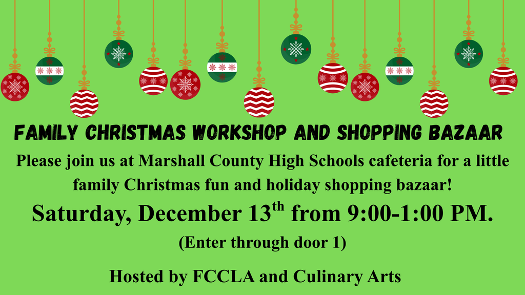 Christmas Workshop and Shopping Bazaar graphic with details