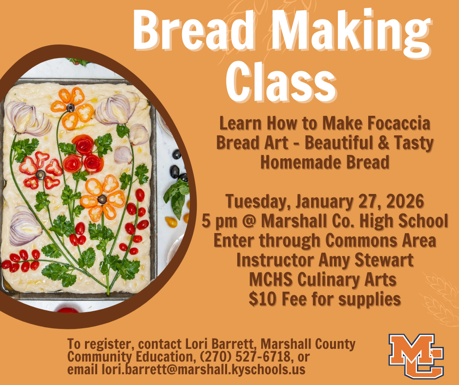 Graphic showing Bread Making Class information