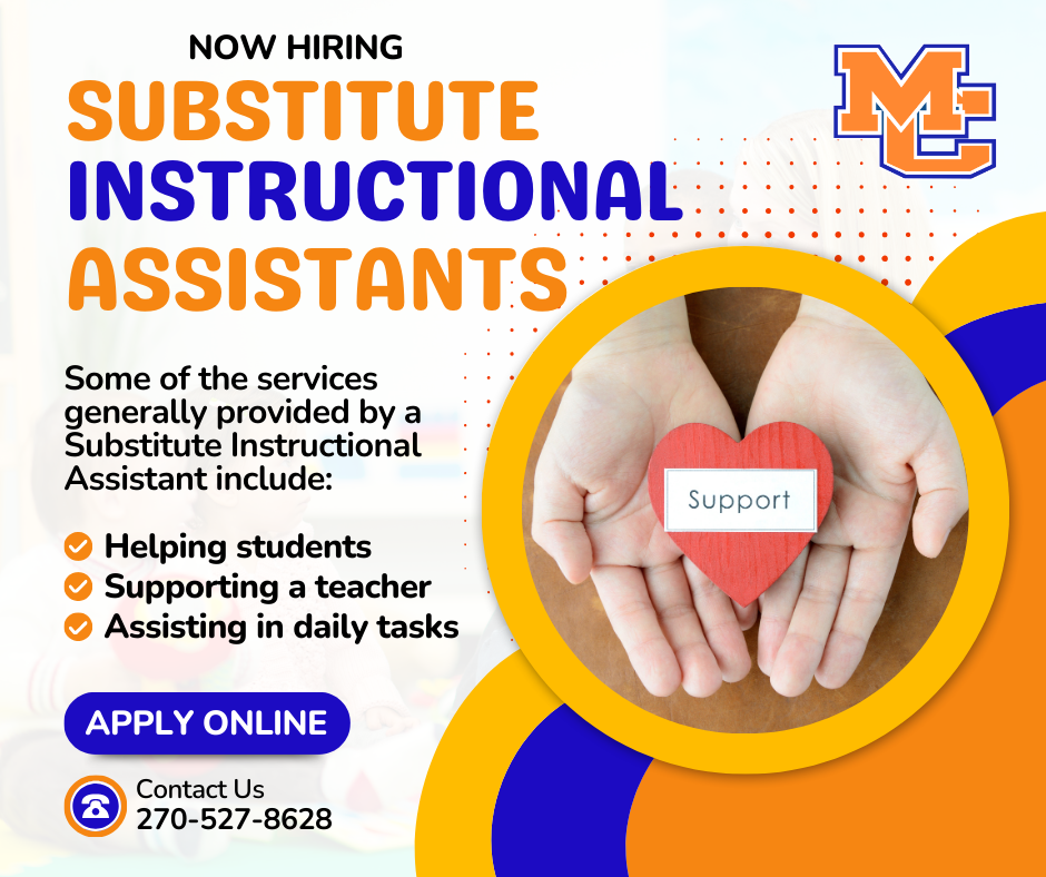 Now Hiring Sub Instructional Assistants 