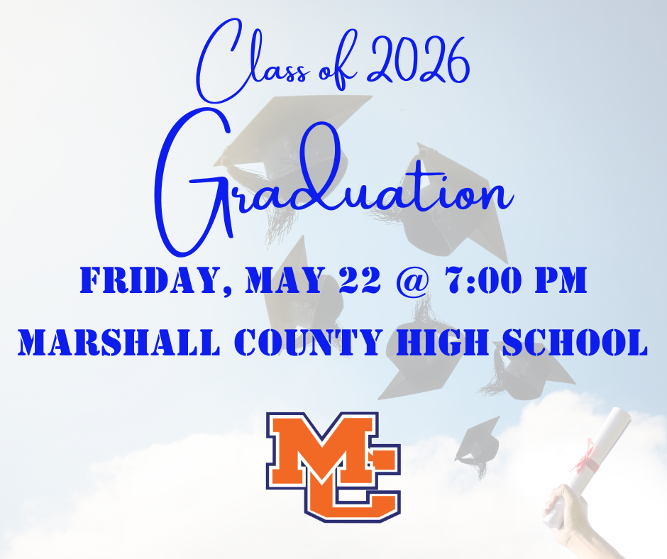 Graphic showing MCHS graduation date as May 22nd at 7 pm