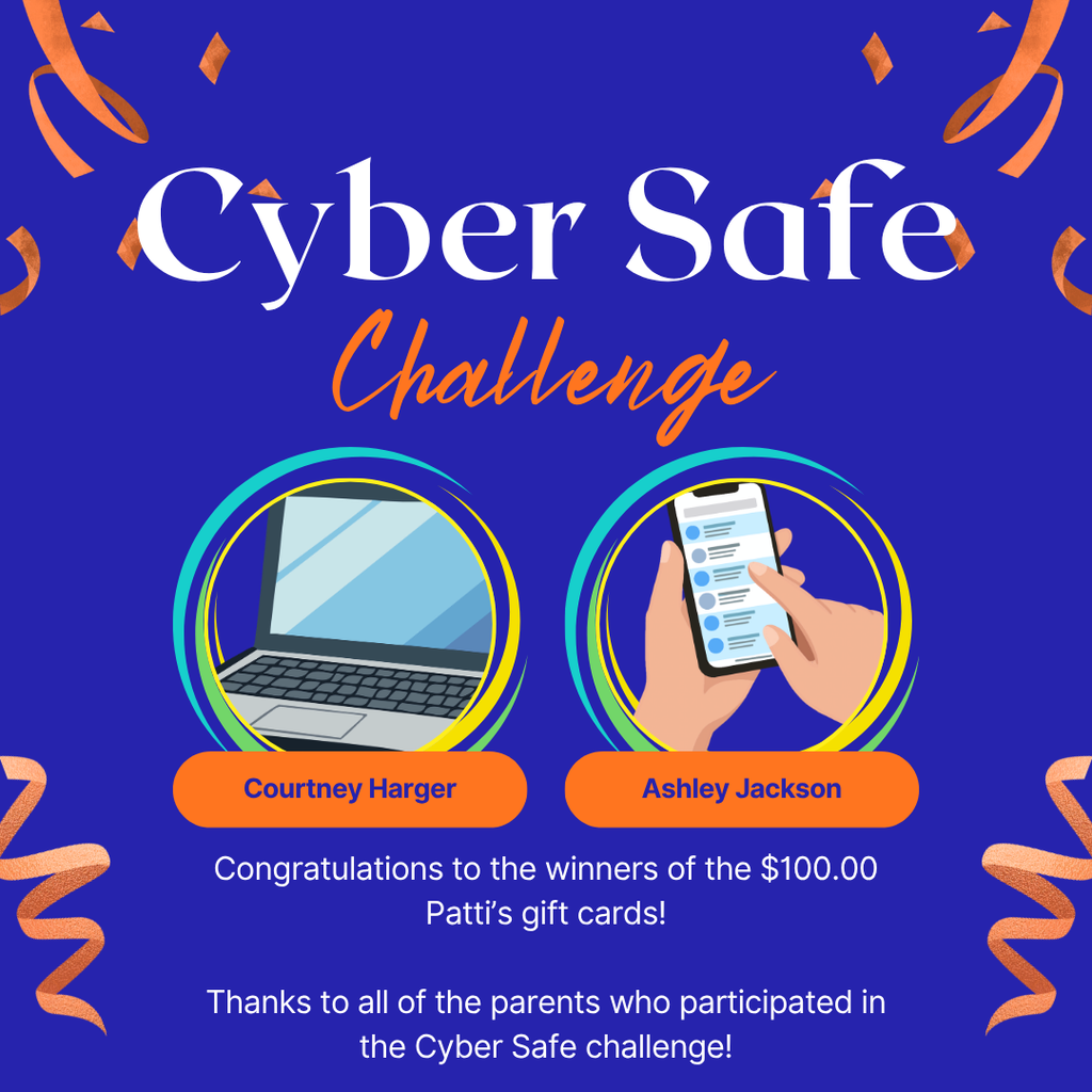 The two winners of $100 Patti's gift cards from Cyber Safe Challenge