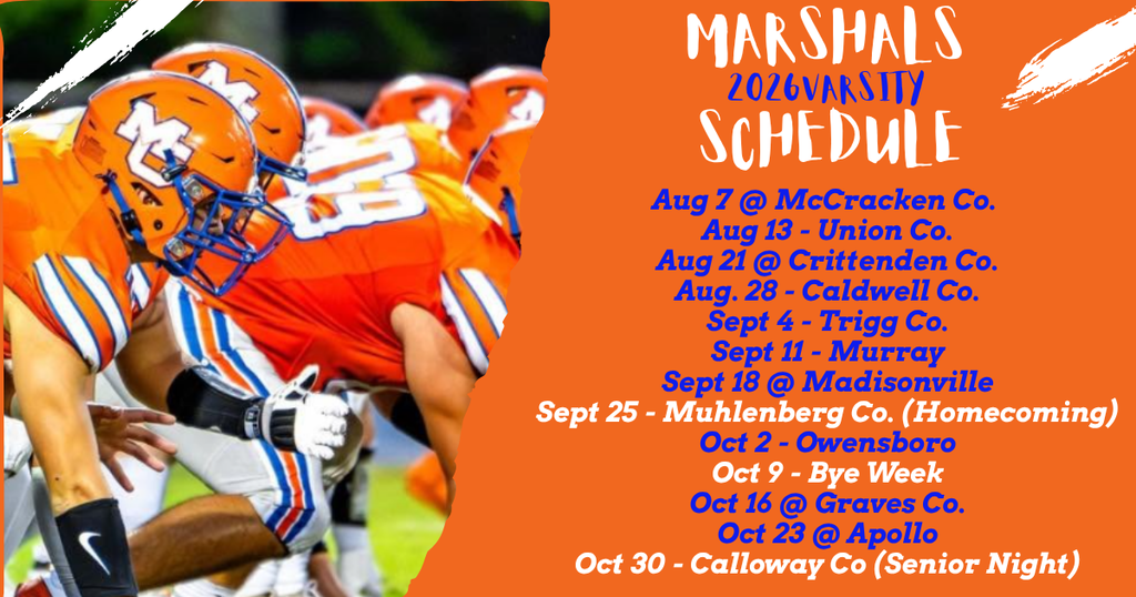 Grphic with 2026 MC football schedule