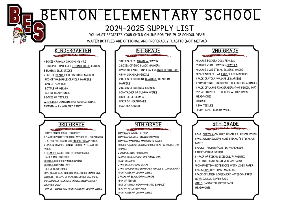 BES 24-25 Supply List