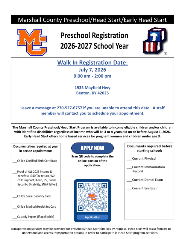 Graphic showing details of preschool registration