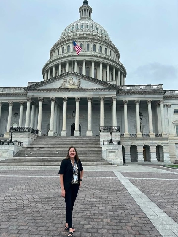 Rebecca Sealock in front of Capitol in DC
