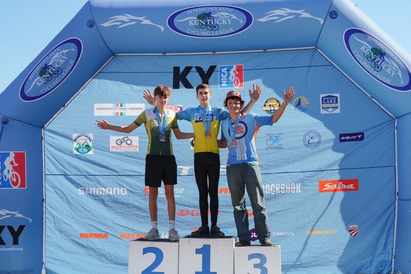 MC Mountain Bikers on medal Podium