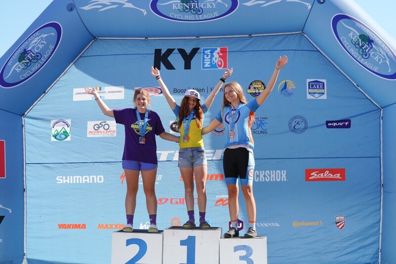 MC Mountain Bikers on medal Podium