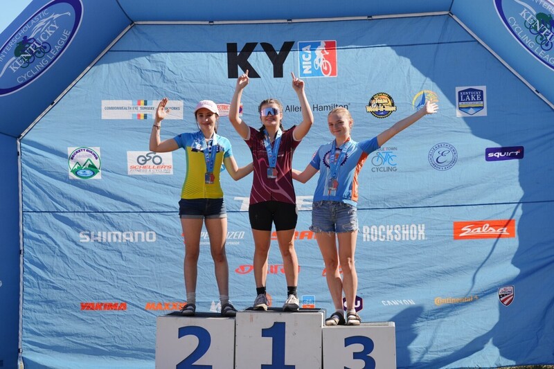 MC Mountain Bikers on medal Podium