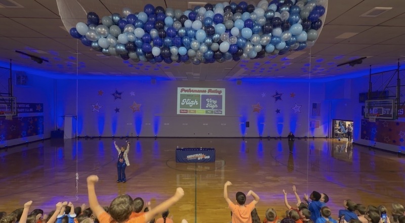 CES students celerating in gym