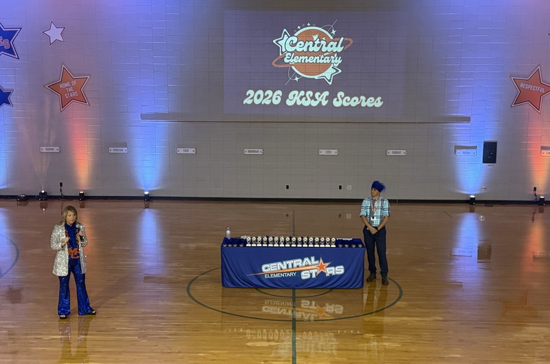 CES principal in gym announcing KSA results