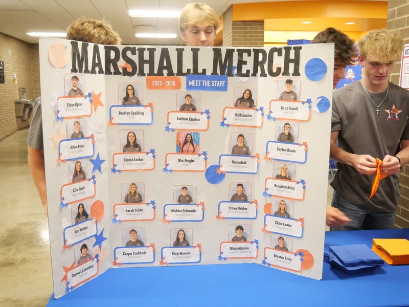 Sign with all Marshall Merch student pictures
