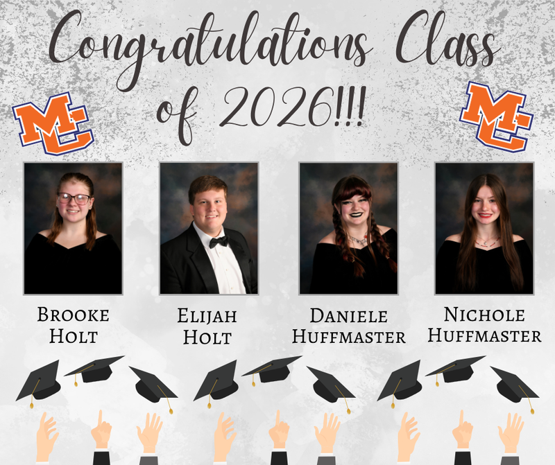 Class of 2026 Senior Salutes B Holt, E Holt, D Huffmaster, N Huffmaster