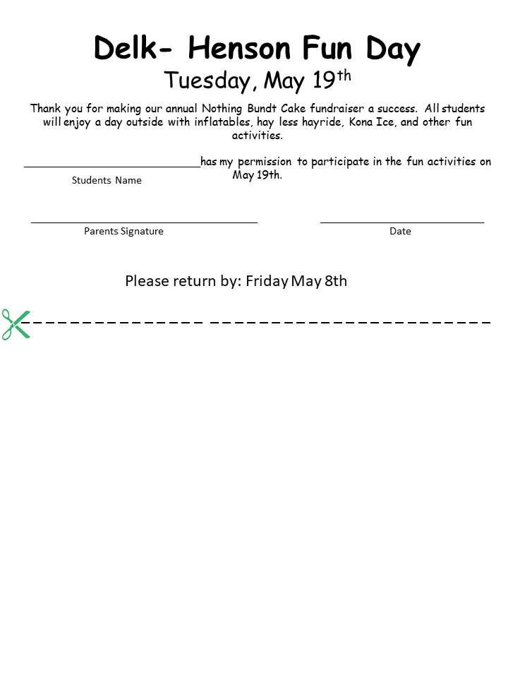Fun Day Permission Slip