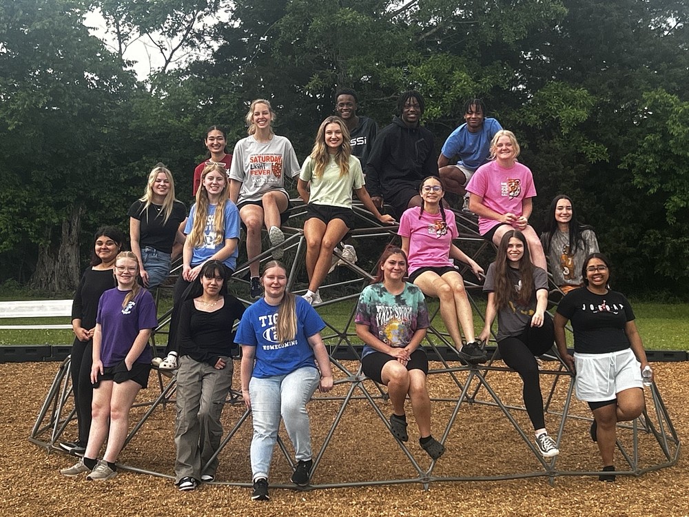 students outside