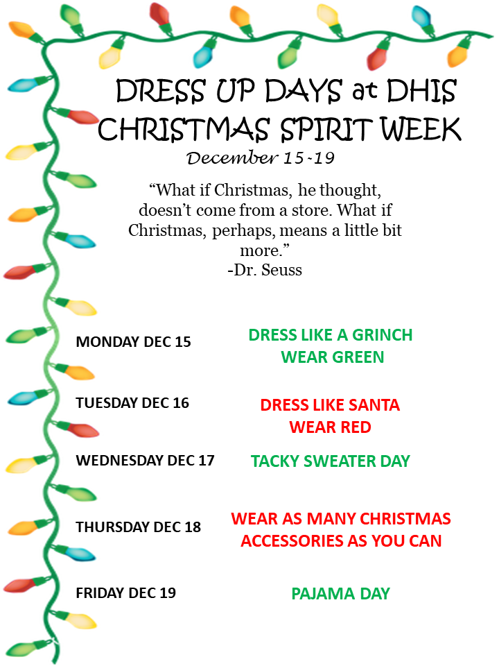 Christmas Dress up Days