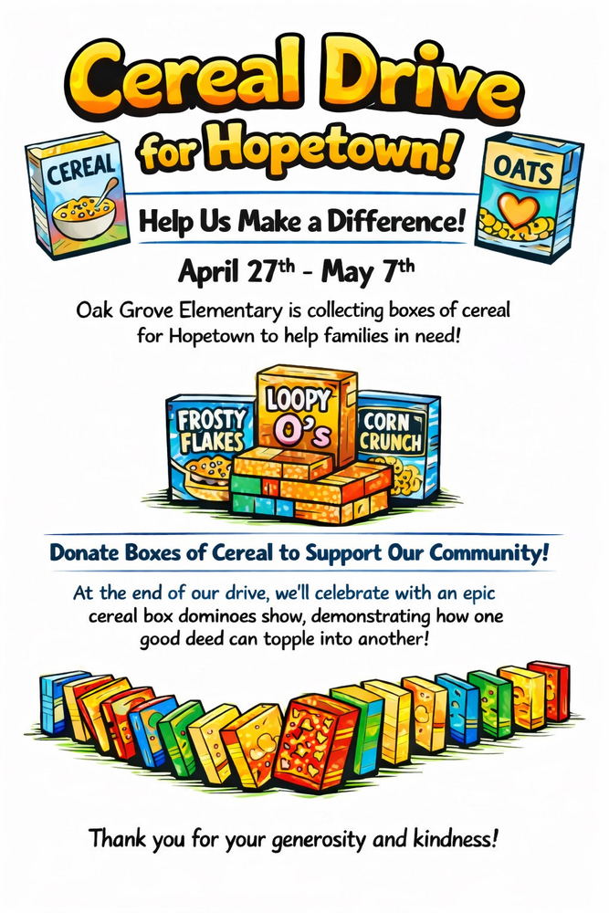 Cereal Drive for Hopetown!