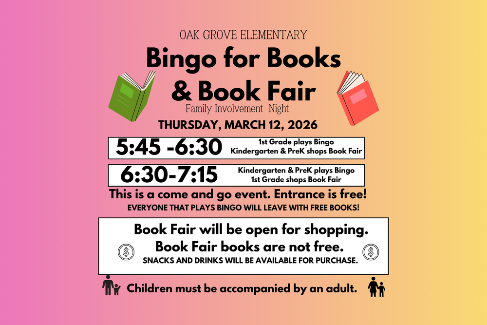 Bingo for Books & Book Fair 3/12