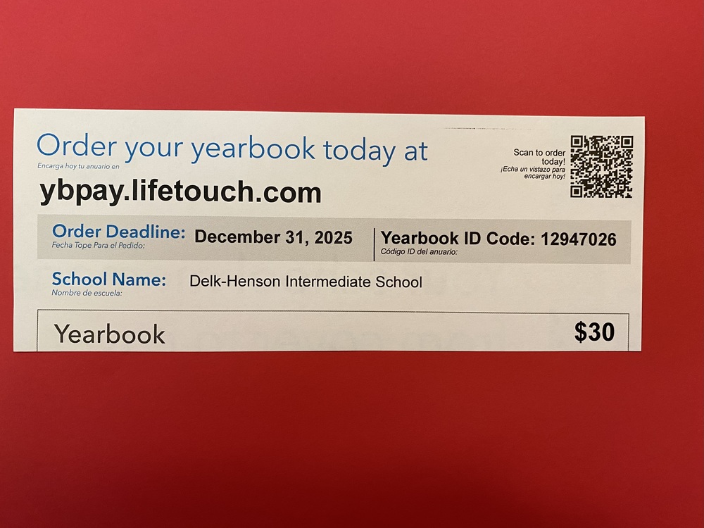 2025-2026 Yearbook Order Form